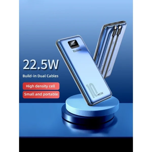 Yoobao Fast Charging Powerbank Built in Cables Lightning & Type C - LC2PRO (10000mAh)